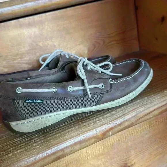 Women's Eastland Solstice slip on boat shoes in Bomber Brown Size 9M - Picture 4 of 6